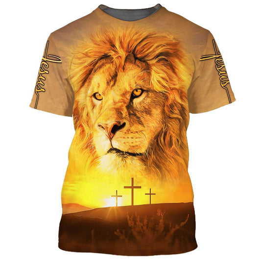 Lion Of Judah He Is Risen Jesus All Over Print 3D T Shirt For Men And Women, Christian T-Shirt, Faith Shirt