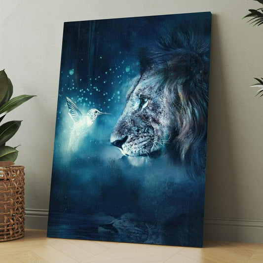 Lion Of Judah Hummingbird Night Light Canvas, Christmas Gift for Christian
