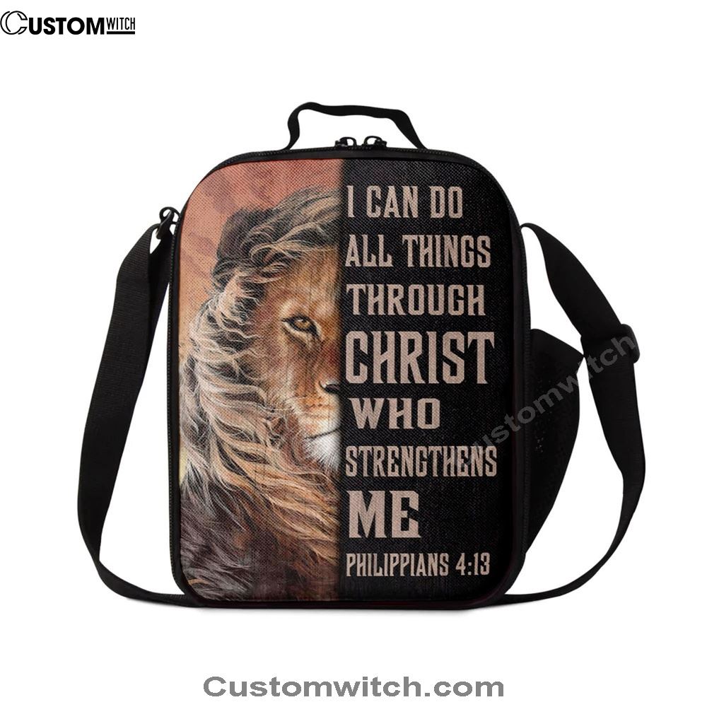 Lion Of Judah I Can Do All Things Through Christ Lunch Bags, Bible Verse Lunch Bag For Men And Women
