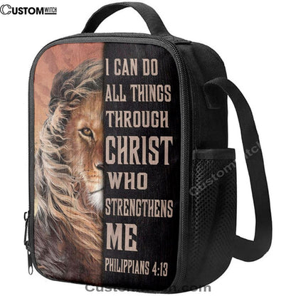 Lion Of Judah I Can Do All Things Through Christ Lunch Bags, Bible Verse Lunch Bag For Men And Women