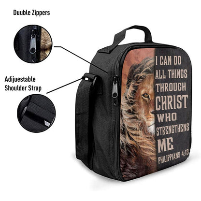 Lion Of Judah I Can Do All Things Through Christ Lunch Bags, Bible Verse Lunch Bag For Men And Women