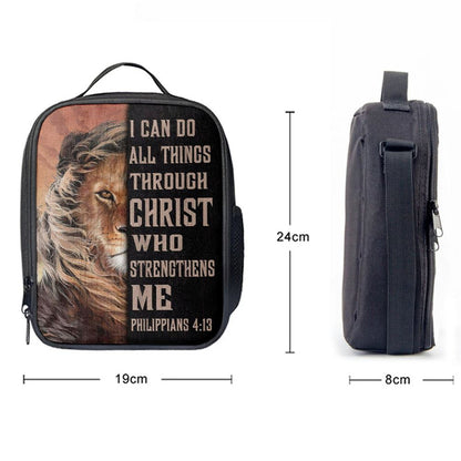Lion Of Judah I Can Do All Things Through Christ Lunch Bags, Bible Verse Lunch Bag For Men And Women