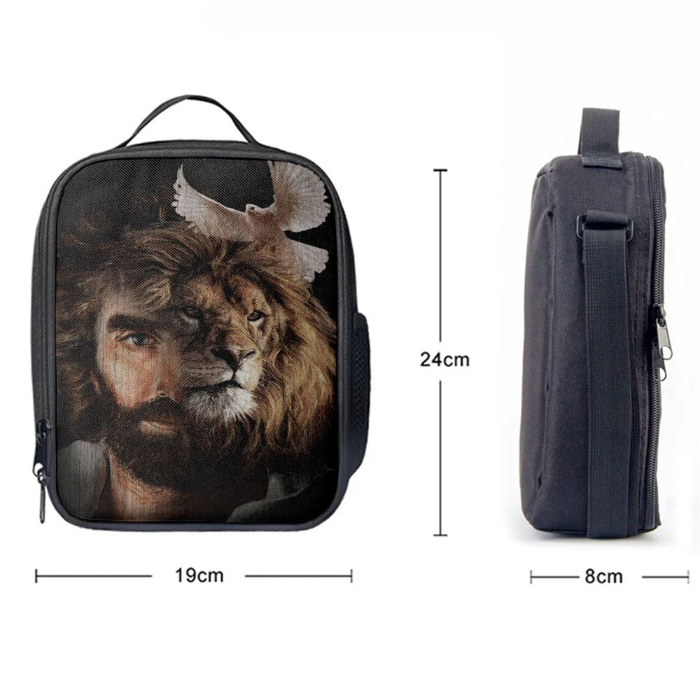 Lion Of Judah Jesus And The Dove Lunch Bags, Bible Verse Lunch Bag For Men And Women