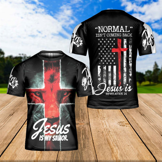 Lion Of Judah Jesus Cross Jesus Is My Savior All Over Print 3D T Shirt For Men And Women, Christian T-Shirt, Faith Shirt