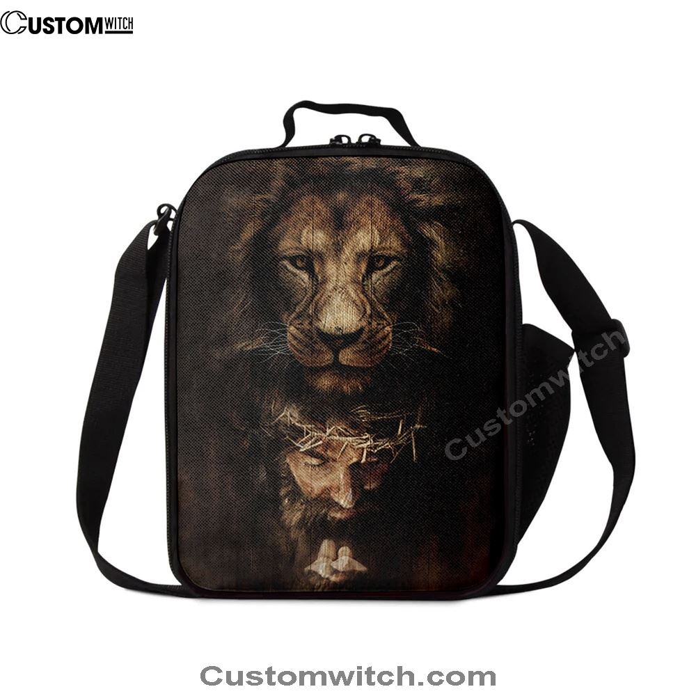 Lion Of Judah Jesus Face Lunch Bag - Lion Lunch Bag, Bible Verse Lunch Bag For Men And Women