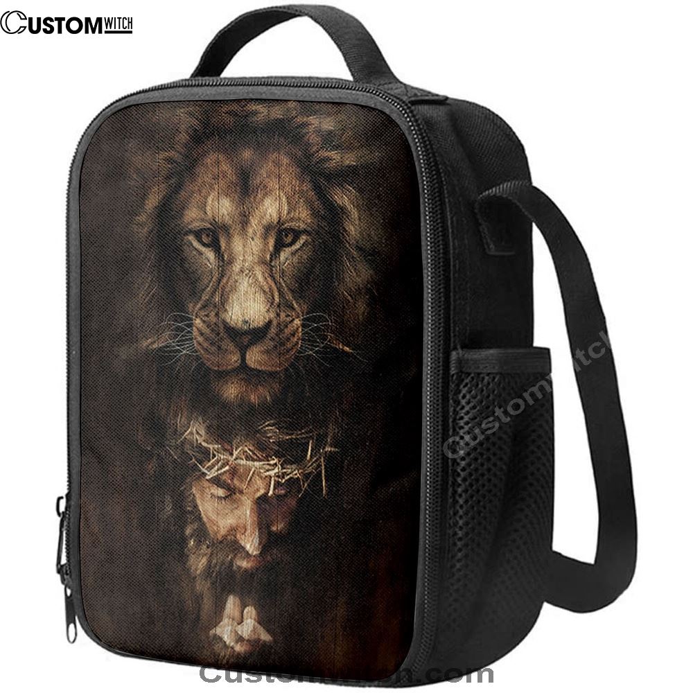 Lion Of Judah Jesus Face Lunch Bag - Lion Lunch Bag, Bible Verse Lunch Bag For Men And Women