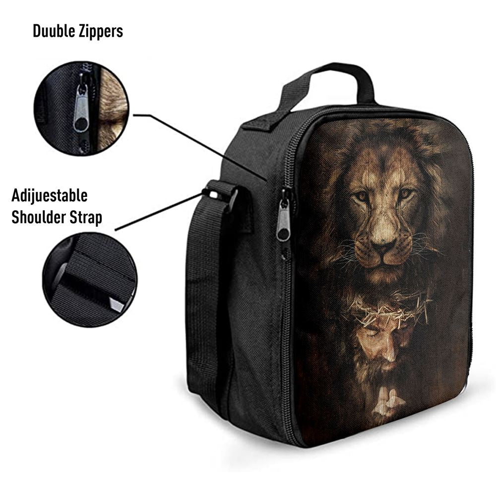 Lion Of Judah Jesus Face Lunch Bag - Lion Lunch Bag, Bible Verse Lunch Bag For Men And Women