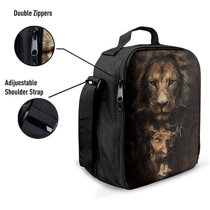 Lion Of Judah Jesus Face Lunch Bag - Lion Lunch Bag, Bible Verse Lunch Bag For Men And Women