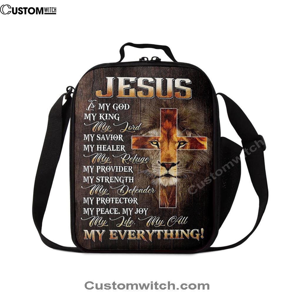 Lion Of Judah Jesus Is My King My God Lunch Bags - Lion Lunch Bag, Bible Verse Lunch Bag For Men And Women