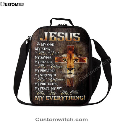Lion Of Judah Jesus Is My King My God Lunch Bags - Lion Lunch Bag, Bible Verse Lunch Bag For Men And Women