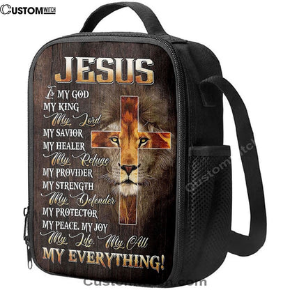 Lion Of Judah Jesus Is My King My God Lunch Bags - Lion Lunch Bag, Bible Verse Lunch Bag For Men And Women