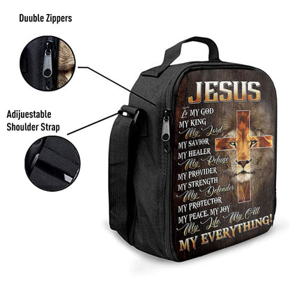 Lion Of Judah Jesus Is My King My God Lunch Bags - Lion Lunch Bag, Bible Verse Lunch Bag For Men And Women