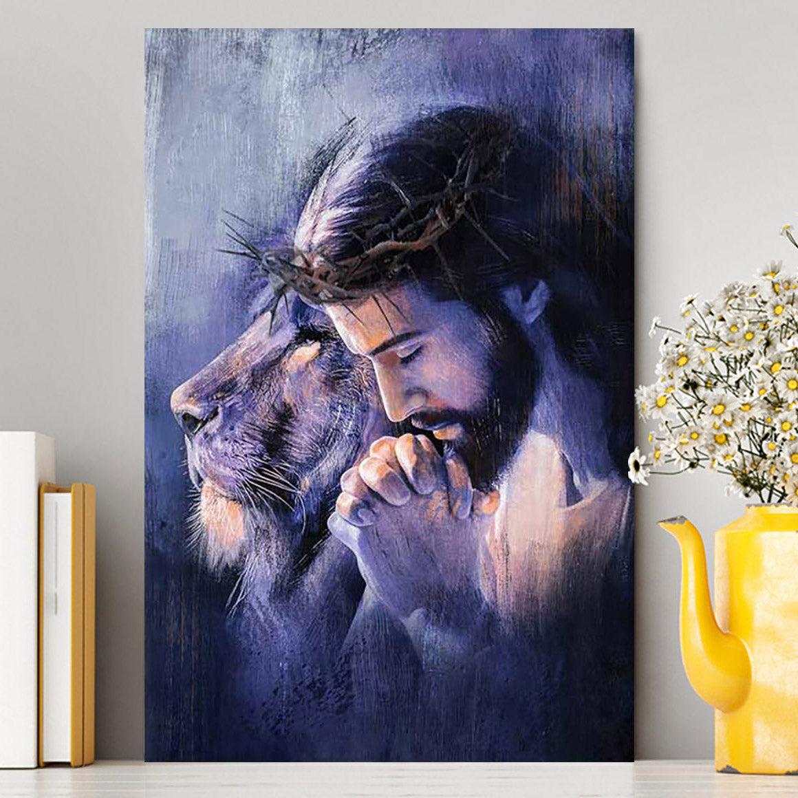Lion Of Judah Jesus Prayer Canvas - Lion Canvas Print - Christian Wall Art - Religious Home Decor