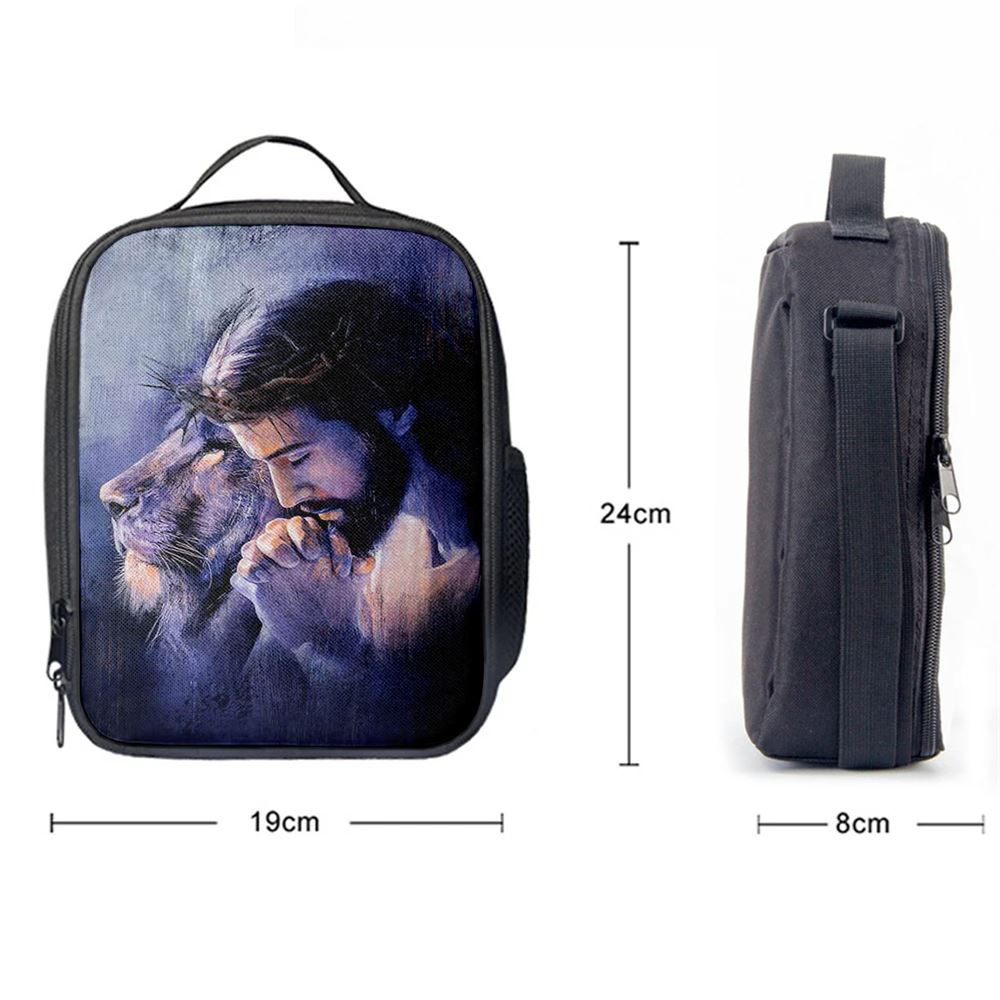 Lion Of Judah Jesus Prayer Lunch Bag - Lion Lunch Bag, Bible Verse Lunch Bag For Men And Women
