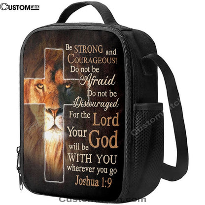 Lion Of Judah Joshua 19 Be Strong And Courage Lunch Bags, Bible Verse Lunch Bag For Men And Women