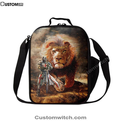 Lion Of Judah Knight Of God Lunch Bag - Lion Lunch Bag, Bible Verse Lunch Bag For Men And Women