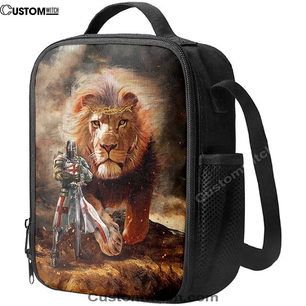 Lion Of Judah Knight Of God Lunch Bag - Lion Lunch Bag, Bible Verse Lunch Bag For Men And Women