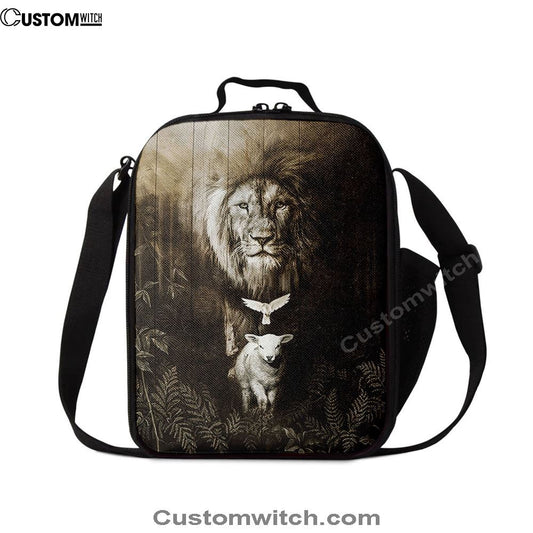 Lion Of Judah Lamb Of God Dove Lunch Bag - Lion Lunch Bag, Bible Verse Lunch Bag For Men And Women
