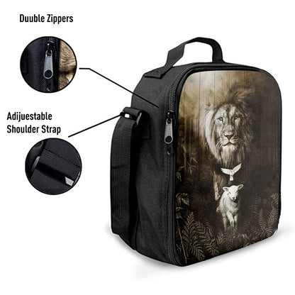 Lion Of Judah Lamb Of God Dove Lunch Bag - Lion Lunch Bag, Bible Verse Lunch Bag For Men And Women