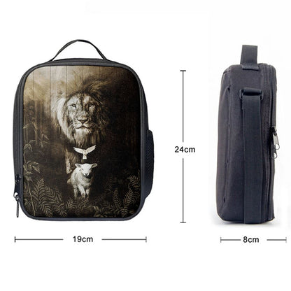 Lion Of Judah Lamb Of God Dove Lunch Bag - Lion Lunch Bag, Bible Verse Lunch Bag For Men And Women