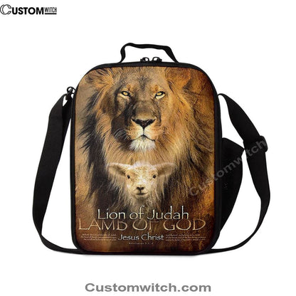 Lion Of Judah Lamb Of God Lunch Bags - Lion Lunch Bag, Bible Verse Lunch Bag For Men And Women
