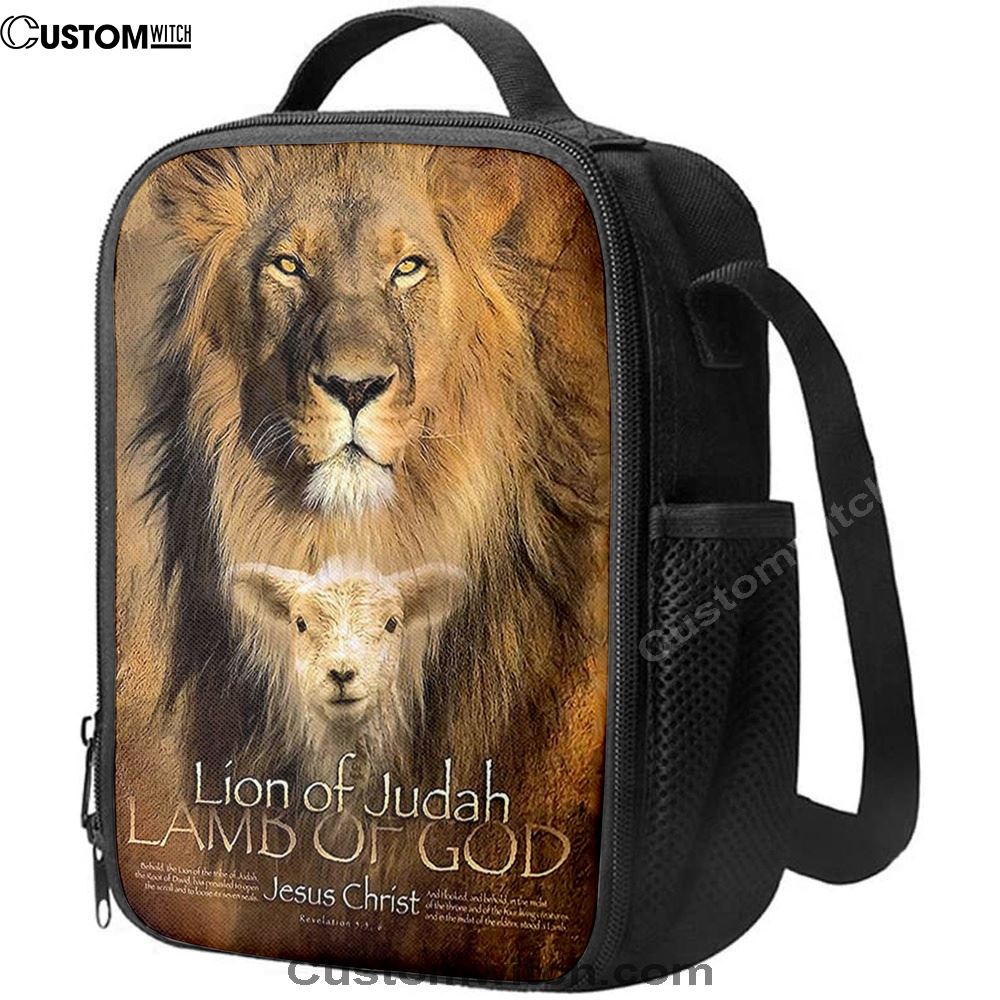 Lion Of Judah Lamb Of God Lunch Bags - Lion Lunch Bag, Bible Verse Lunch Bag For Men And Women