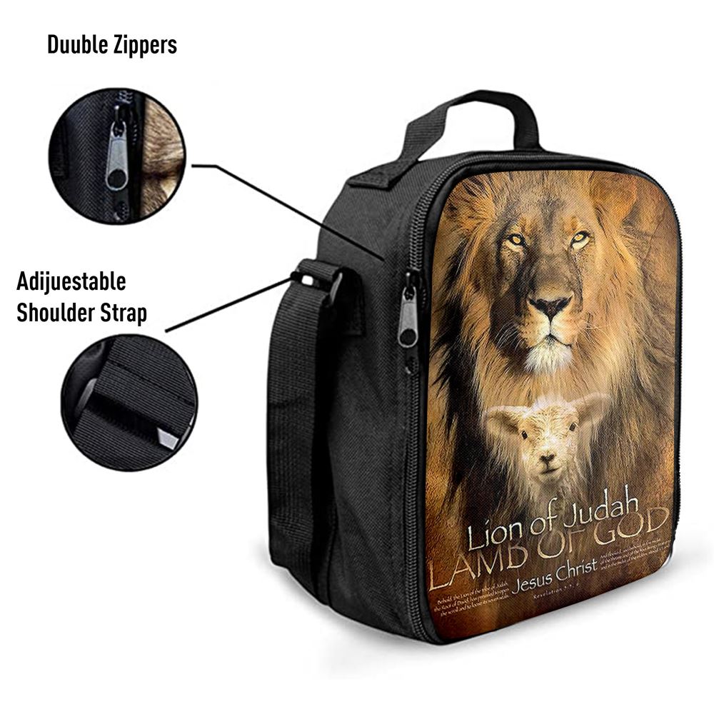 Lion Of Judah Lamb Of God Lunch Bags - Lion Lunch Bag, Bible Verse Lunch Bag For Men And Women