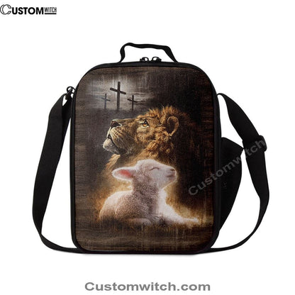Lion Of Judah Lamb Of God The Rugged Crosses Lunch Bag - Lion Lunch Bag, Bible Verse Lunch Bag For Men And Women