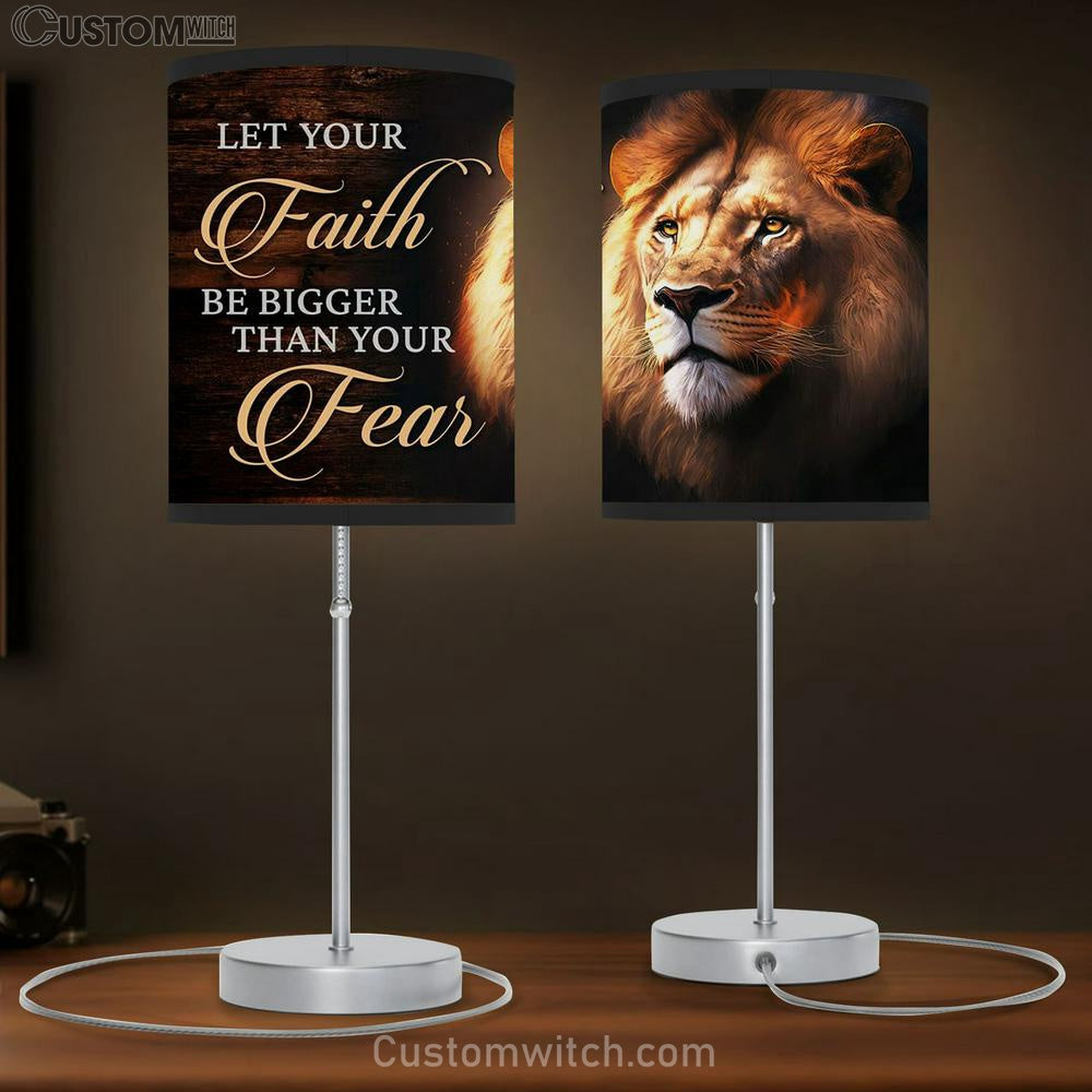 Lion Of Judah Let Your Faith Be Bigger Than Your Fear Lamb Gift Table Lamb - Christian Lamb Gift Decor - Scripture Table Lamb Prints