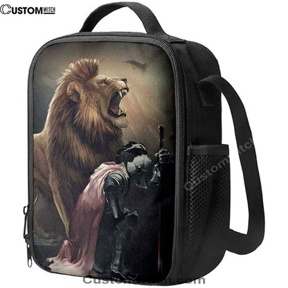 Lion Of Judah The Knight Of God Lunch Bag - Lion Lunch Bag, Bible Verse Lunch Bag For Men And Women