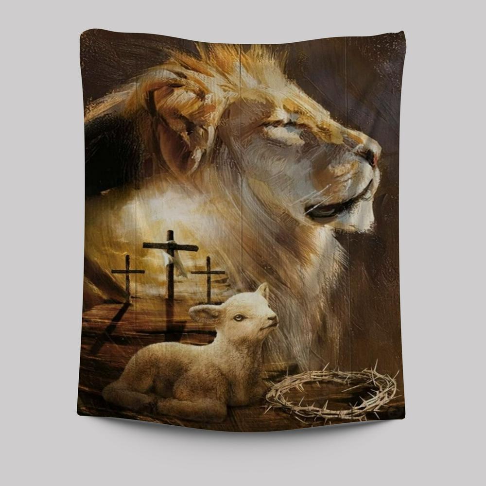 Lion Painting, Lamb Drawing, Cross, Lion Of Judah Tapestry