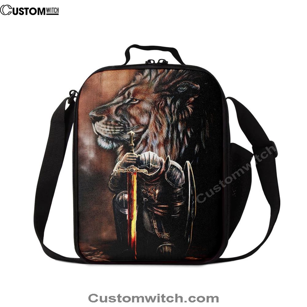 Lion & Prayer Warrior Lunch Bag, Bible Verse Lunch Bag For Men And Women