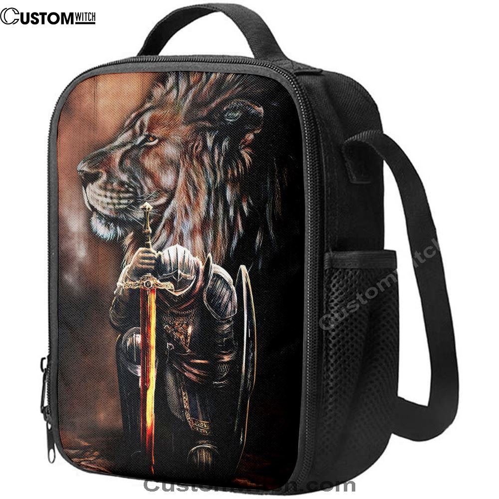 Lion & Prayer Warrior Lunch Bag, Bible Verse Lunch Bag For Men And Women