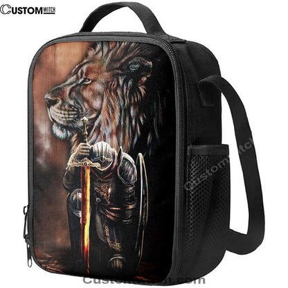 Lion & Prayer Warrior Lunch Bag, Bible Verse Lunch Bag For Men And Women