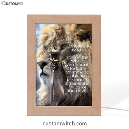 Lion Put On The Armor Of God Frame Lamp Prints - Lion Frame Lamp Art - Christian Inspirational Frame Lamp
