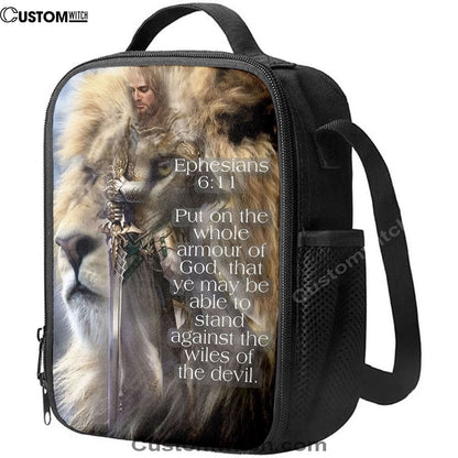 Lion Put On The Armor Of God Lunch Bags - Lion Lunch Bag, Bible Verse Lunch Bag For Men And Women