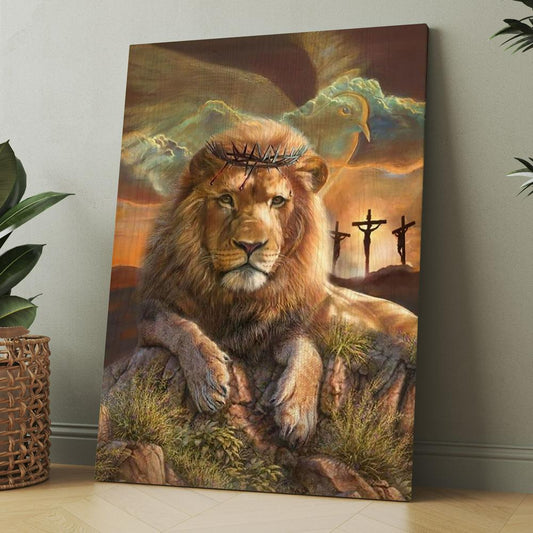 Lion Rock Mountain Crown Of Thorn Canvas, Christmas Gift for Christian