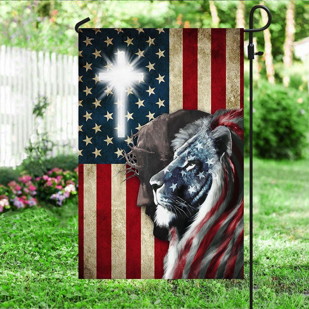 Lion of Judah Jesus Christ Flag, Religious House Flags, Christian Flag, Scripture Flag, Garden Banner