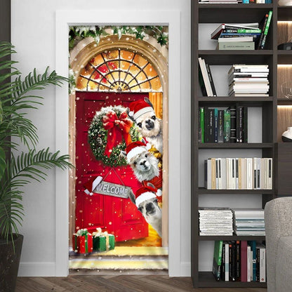 Llama Christmas Door Cover, Christmas Door Knob Covers, Christmas Outdoor Decoration