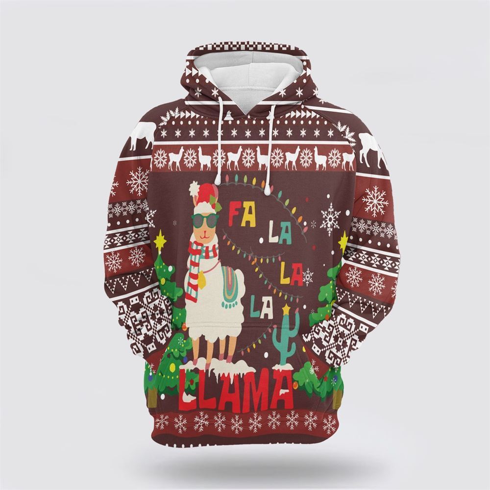 Llama Falalala Christmas All Over Print 3D Hoodie For Men & Women, Christmas Hoodie Cute, Christmas Gift, Christmas Fashion