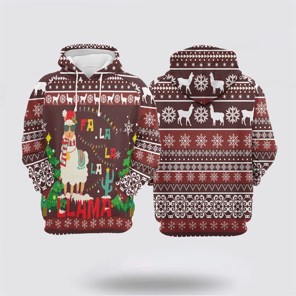 Llama Falalala Christmas All Over Print 3D Hoodie For Men & Women, Christmas Hoodie Cute, Christmas Gift, Christmas Fashion