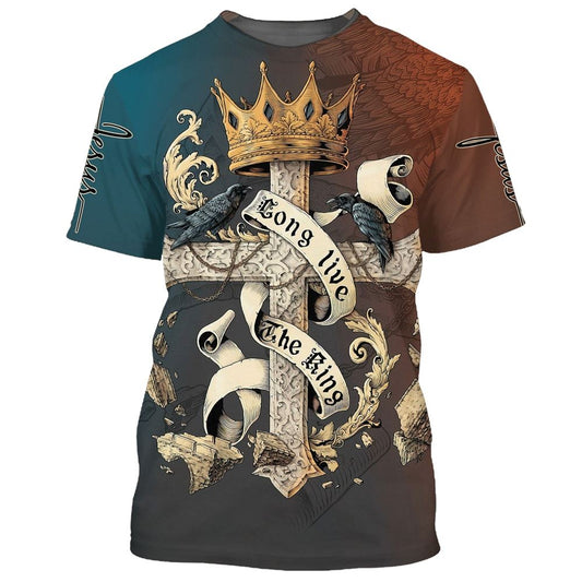 Long Live The Kings All Over Print 3D T Shirt For Men And Women, Christian T-Shirt, Faith Shirt