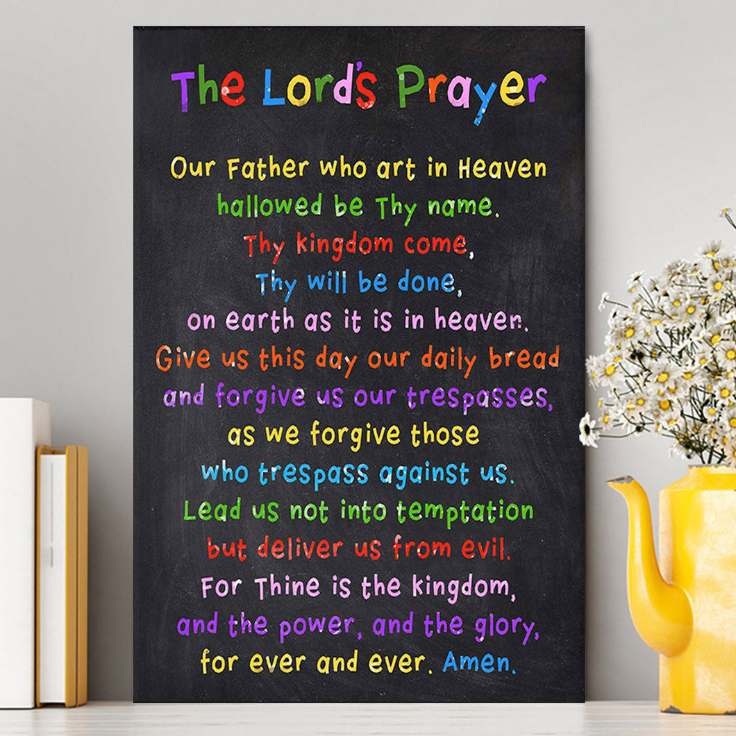 Lords Prayer Canvas Wall Decor - Catholic Gifts For Bible - Christian Canvas Wall Art Decor
