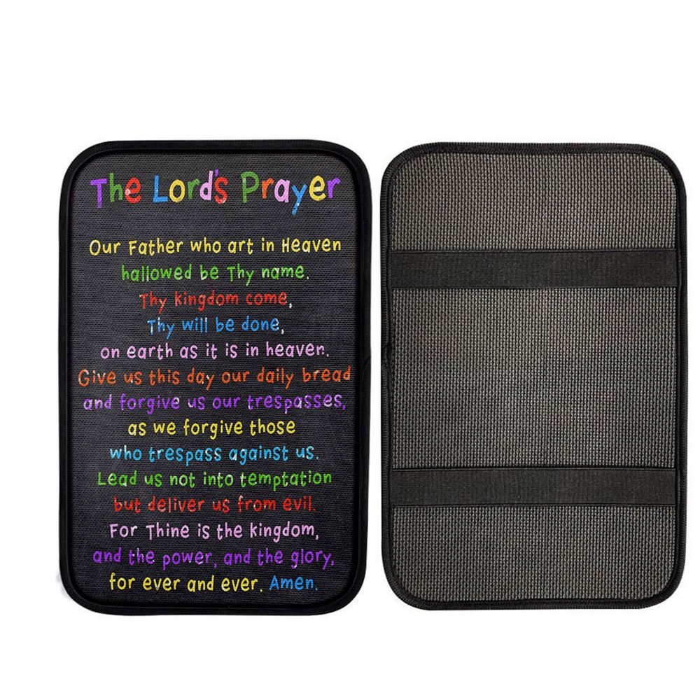 Lords Prayer Car Armrest Pad - Catholic Gifts For Bible, Christian Gift Car Armrest Pad