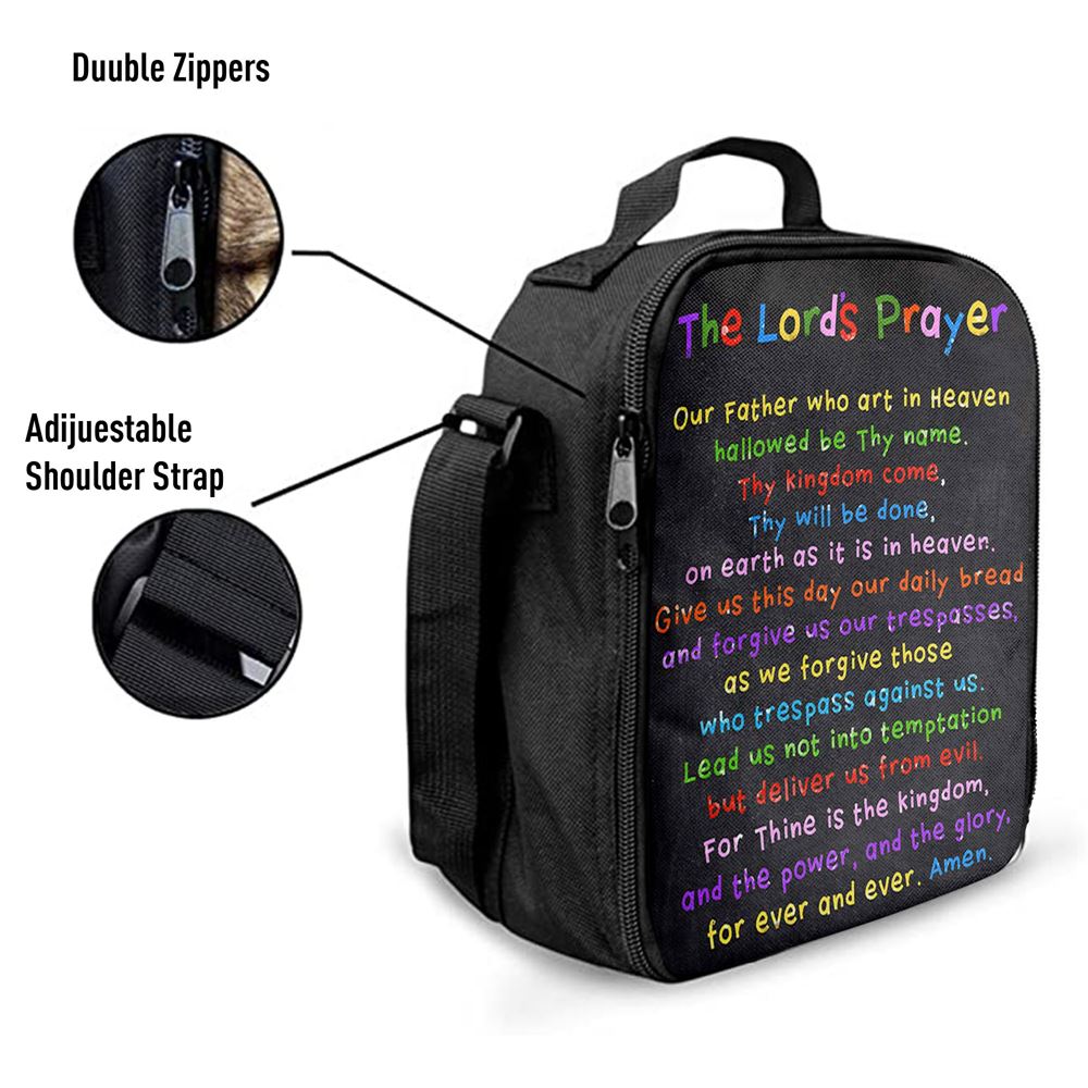 Lords Prayer Lunch Bag - Catholic Gifts For Bible, Bible Verse Lunch Bag For Men And Women