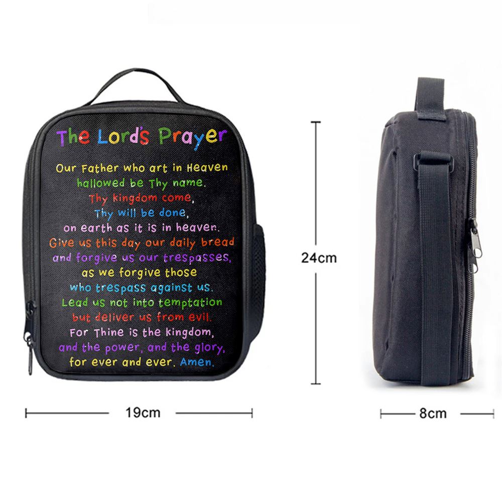 Lords Prayer Lunch Bag - Catholic Gifts For Bible, Bible Verse Lunch Bag For Men And Women