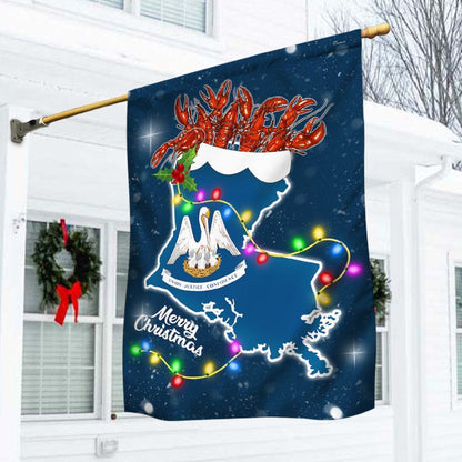 Louisiana Christmas Flag Crawfish Flag, Christmas Garden Flag, Home Decor Accessories, Christmas Outdoor Decor Ideas