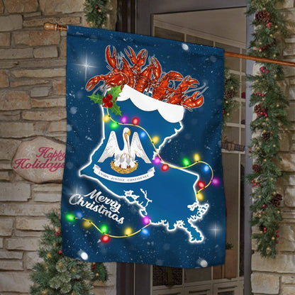Louisiana Christmas Flag Crawfish Flag, Christmas Garden Flag, Home Decor Accessories, Christmas Outdoor Decor Ideas