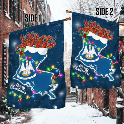 Louisiana Christmas Flag Crawfish Flag, Christmas Garden Flag, Home Decor Accessories, Christmas Outdoor Decor Ideas