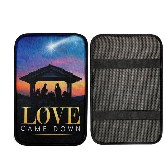 Love Came Down Christian Christmas Car Center Console Cover, Jesus Art, Car Interior Accessories